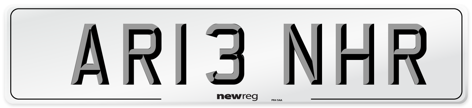 AR13 NHR Number Plate from New Reg